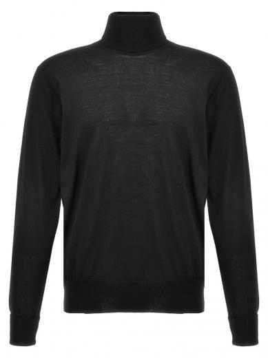 black merino turtleneck sweater