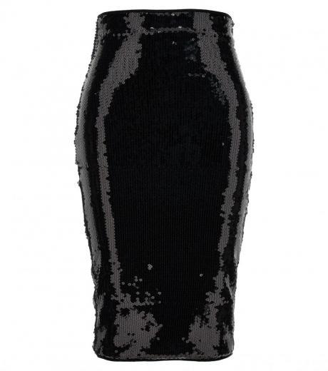 black mesh midi skirt