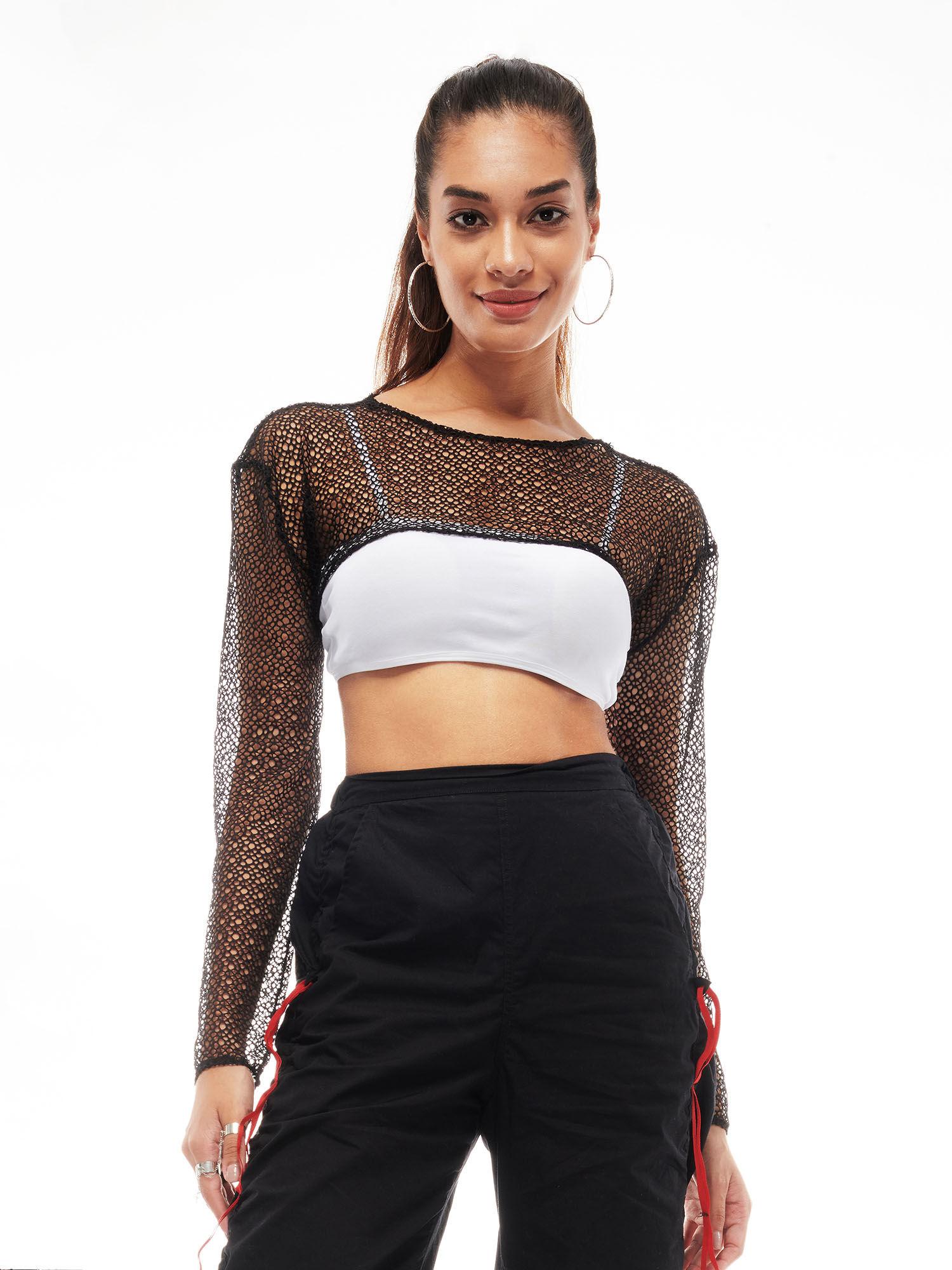 black mesh shrug