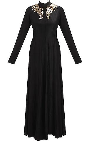 black metal applique work frumpy dress