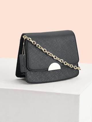 black metal trim casual semi pu women cross body bag