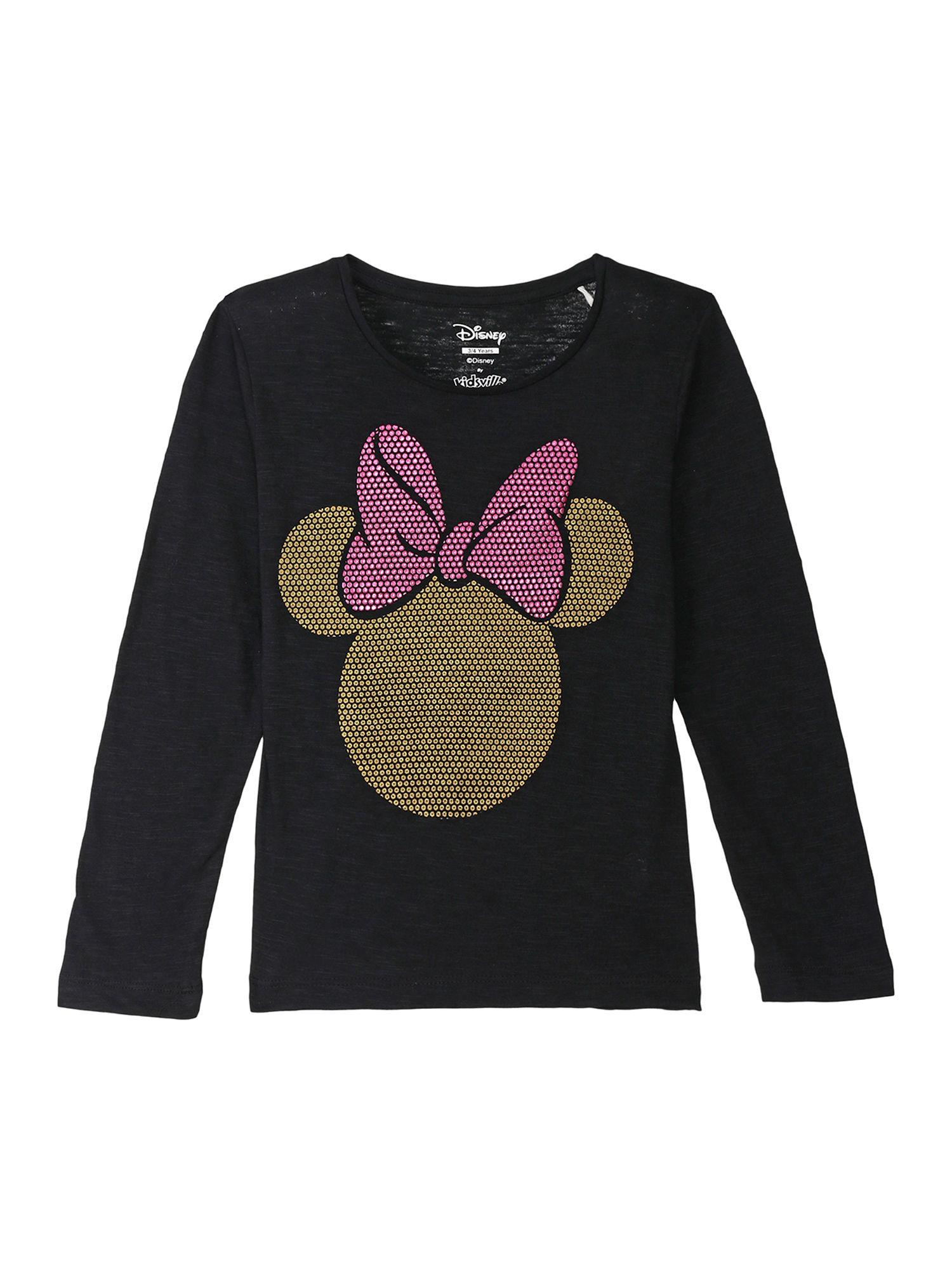 black mickey & friends embellished top