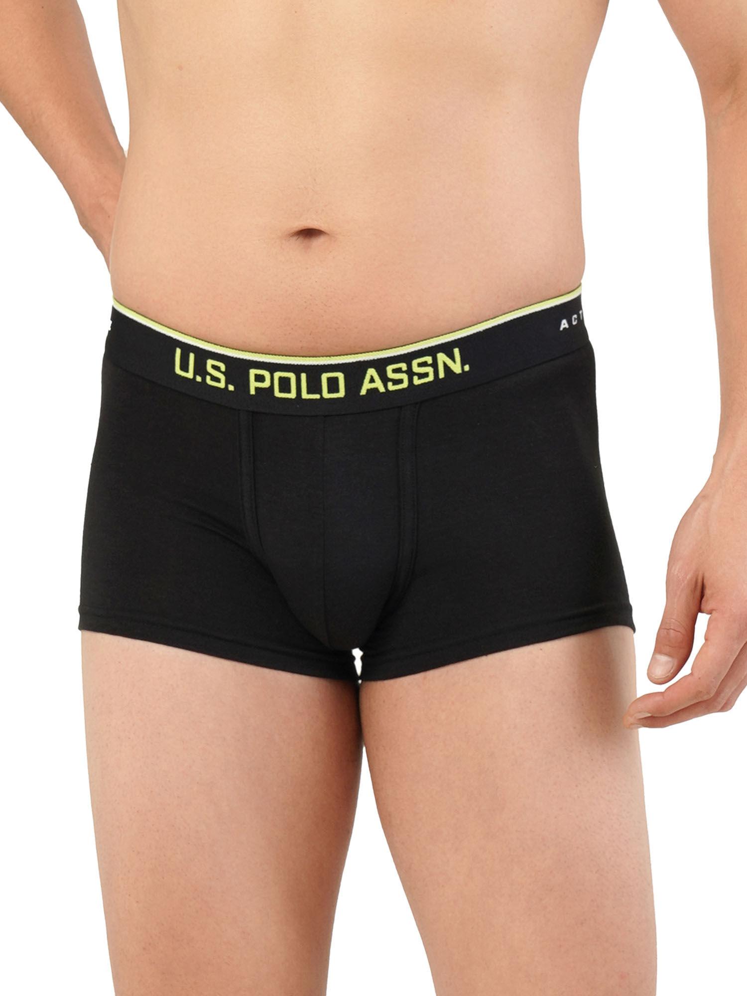 black mid rise brand waist solid trunks black