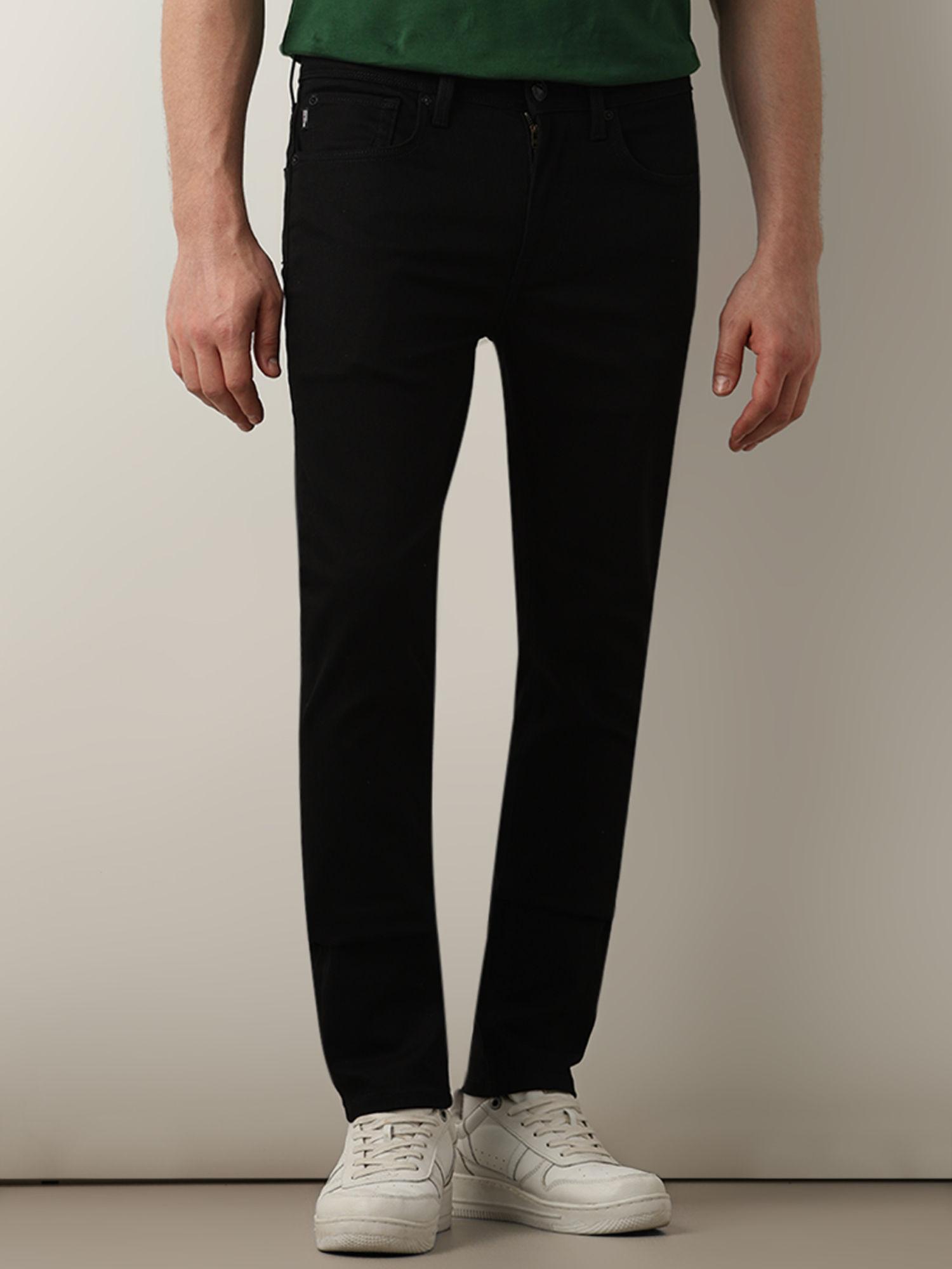 black mid rise leon slim fit jeans