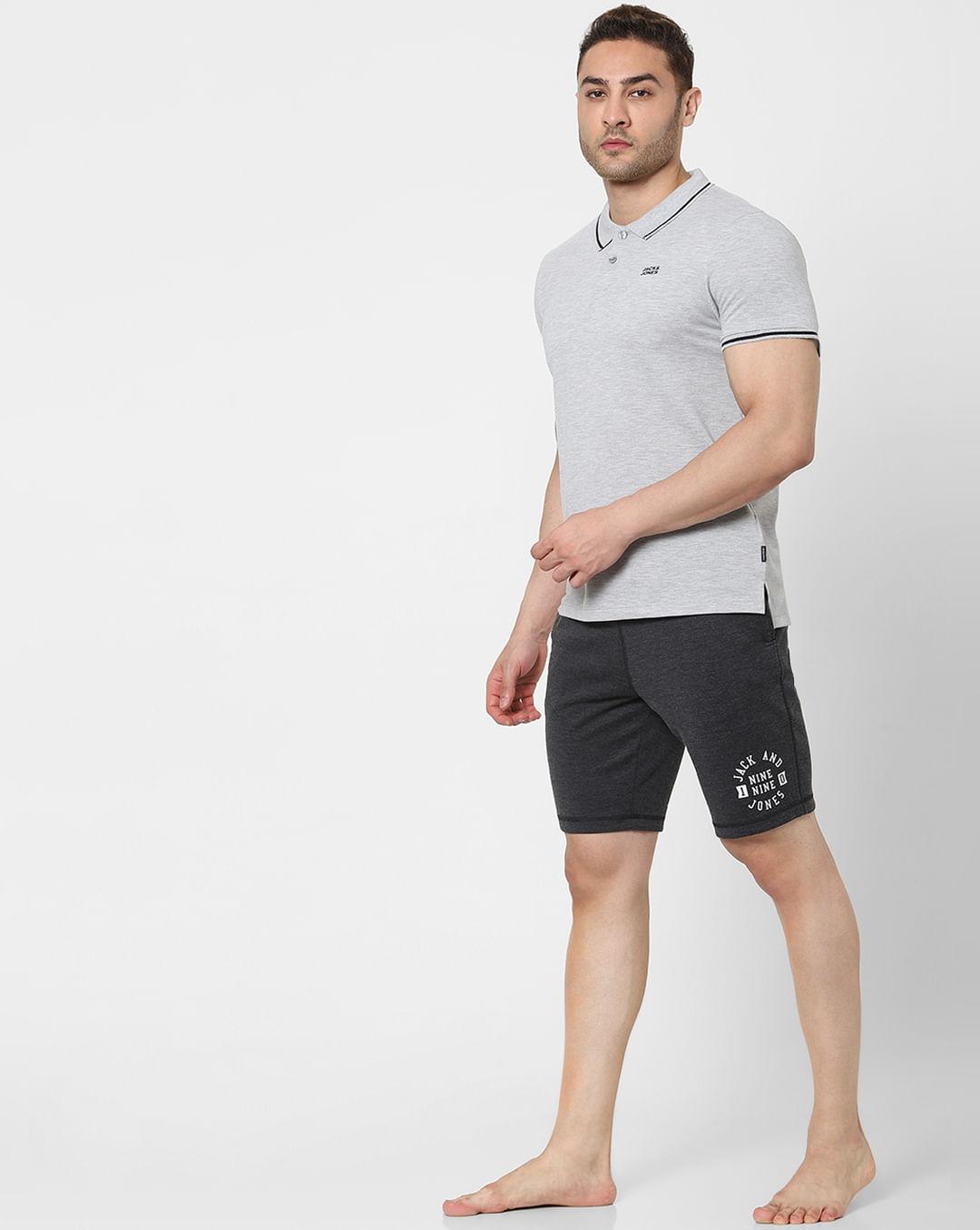 black mid rise logo print sweatshorts