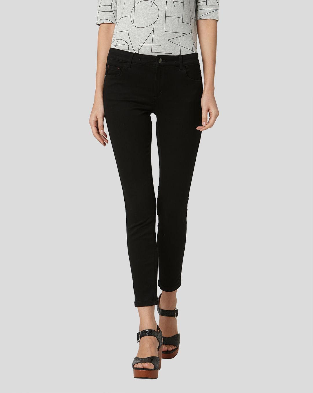 black mid rise skinny jeggings