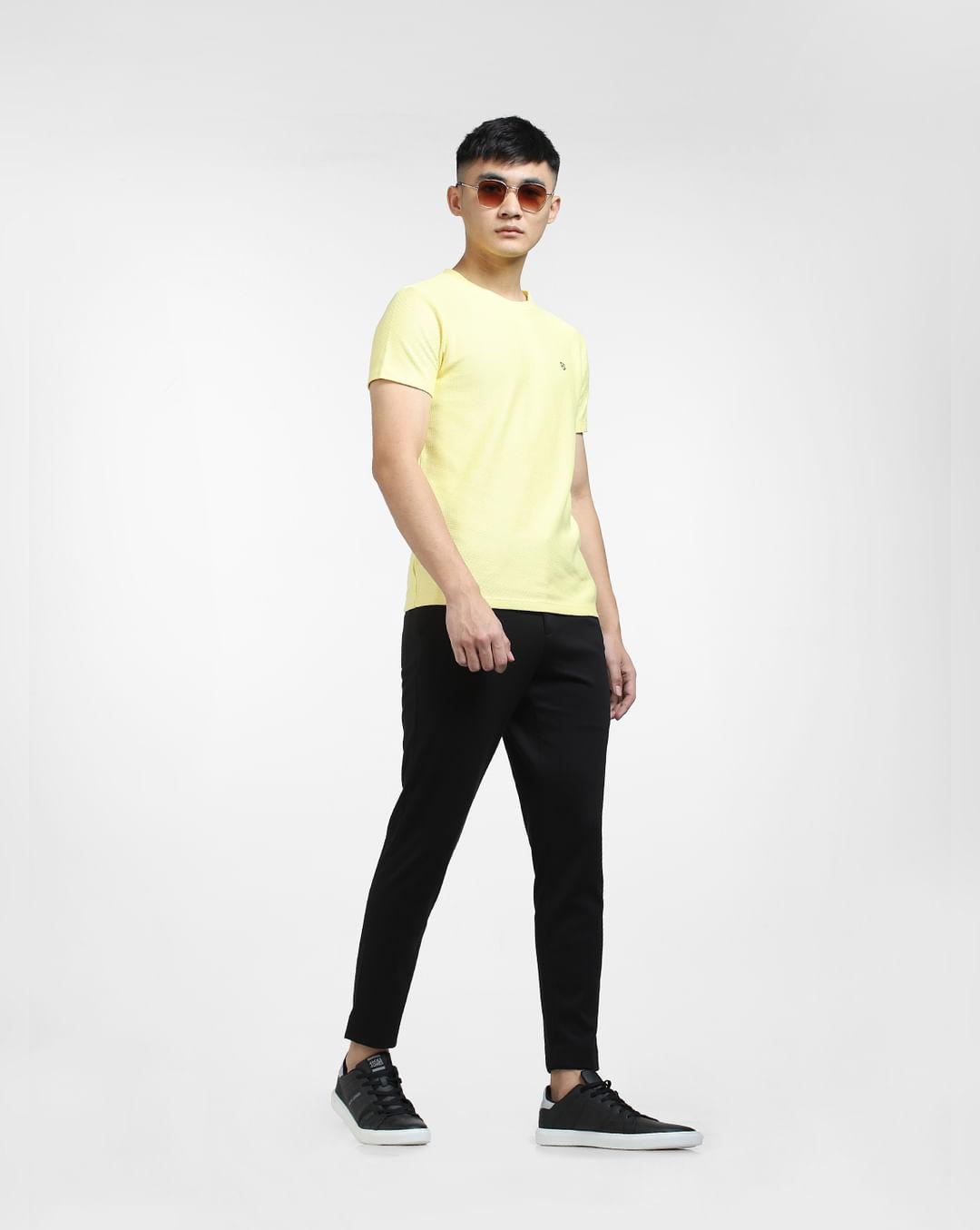 black mid rise slim fit pants