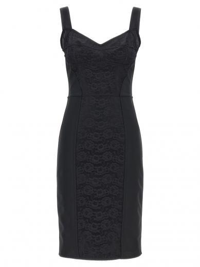black midi corsetry dress