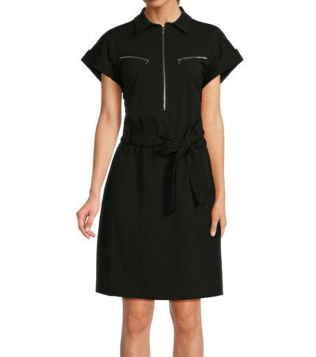 black mini a line shirt dress