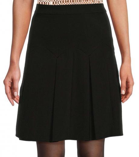 black mitred seam mini skirt