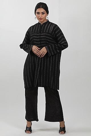 black modal block printed tunic