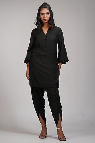 black mul cotton kurta set