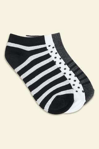 black multi design cotton nylon spandex socks