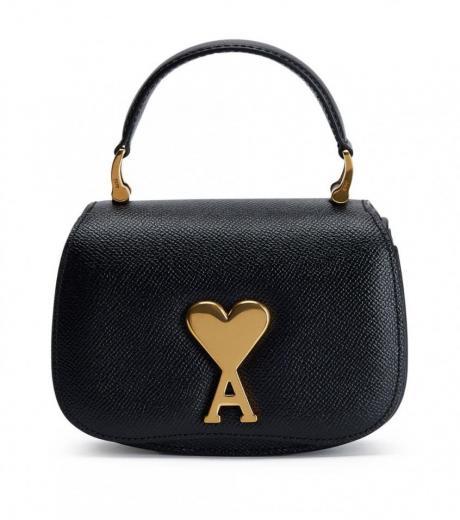 black nano leather handbag
