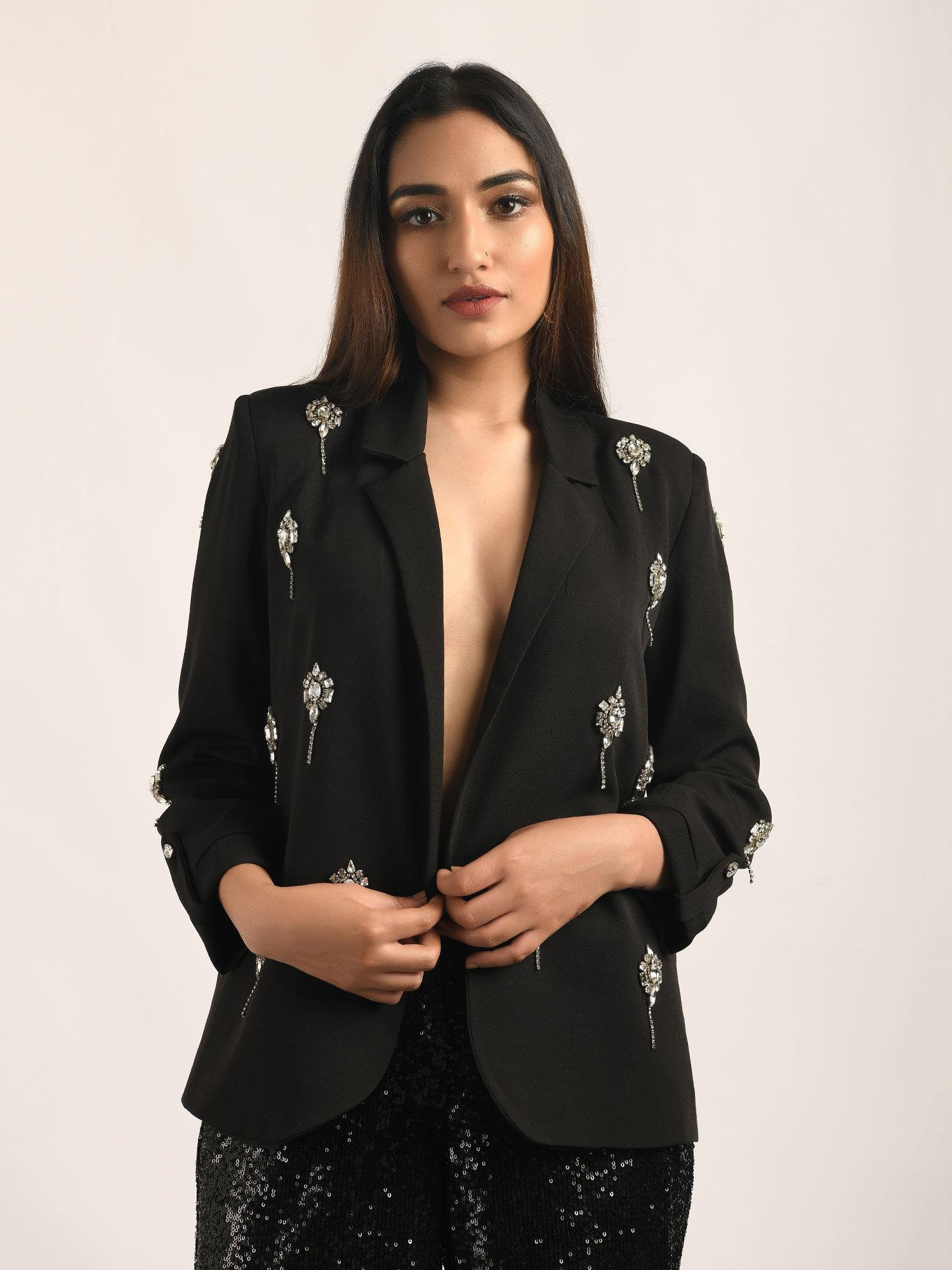 black notched lapel jacket