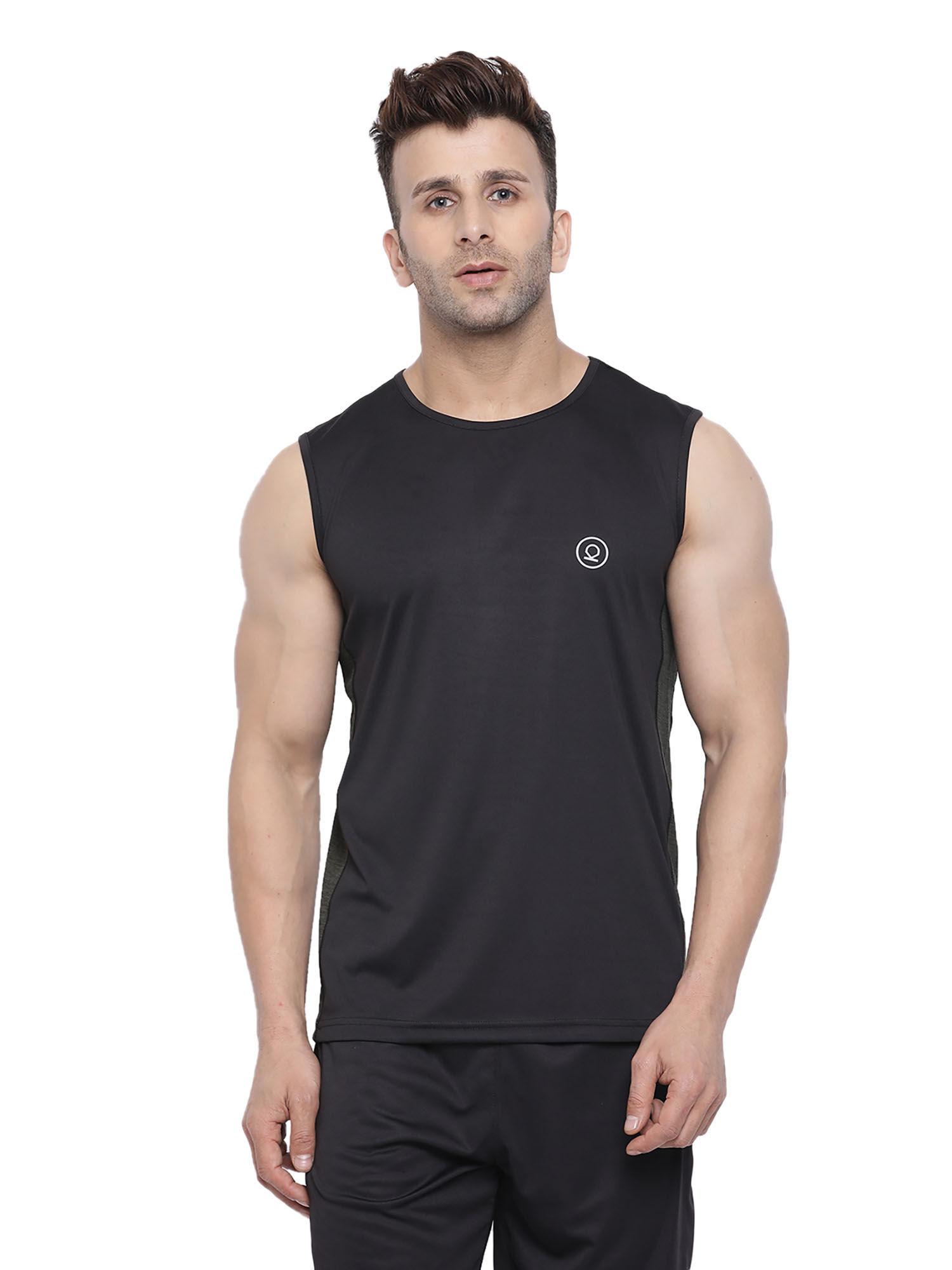 black olive men gym tank tops black