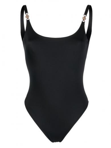 black one-piece swimsuit