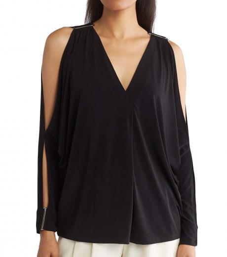 black open sleeve cap top