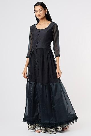 black organza anarkali