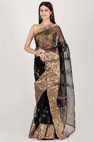 black organza saree