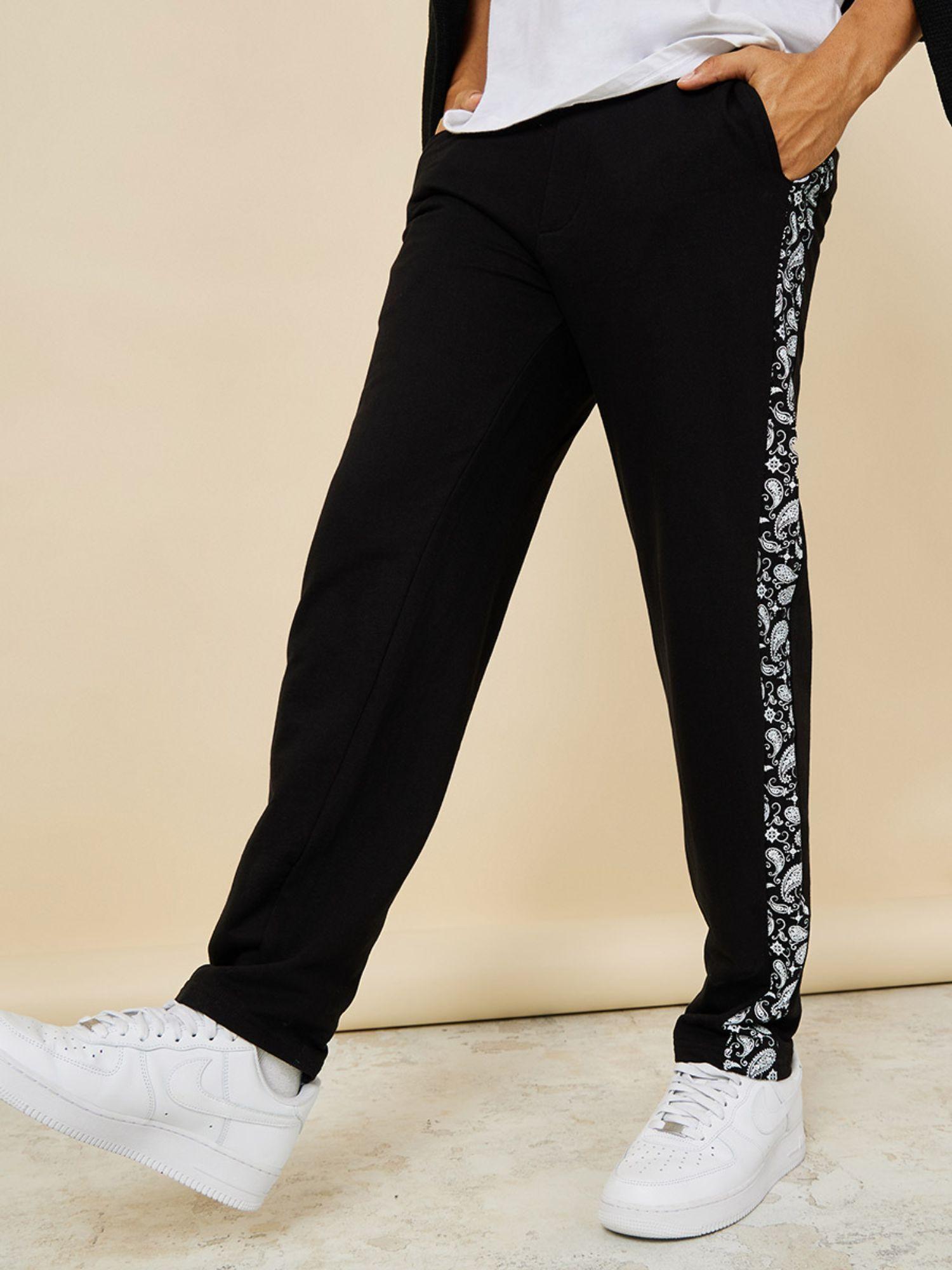 black paisley print relaxed fit jogger