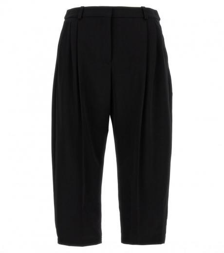 black pants with front pleats