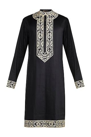 black patchwork kurta