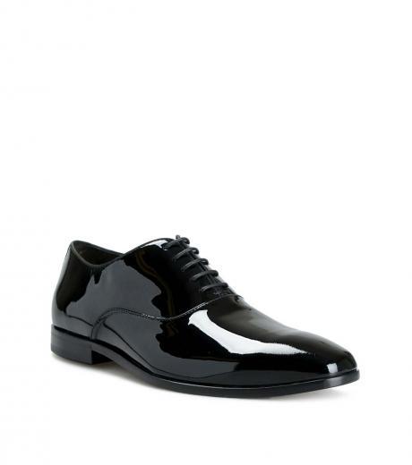 black patent leather lace ups