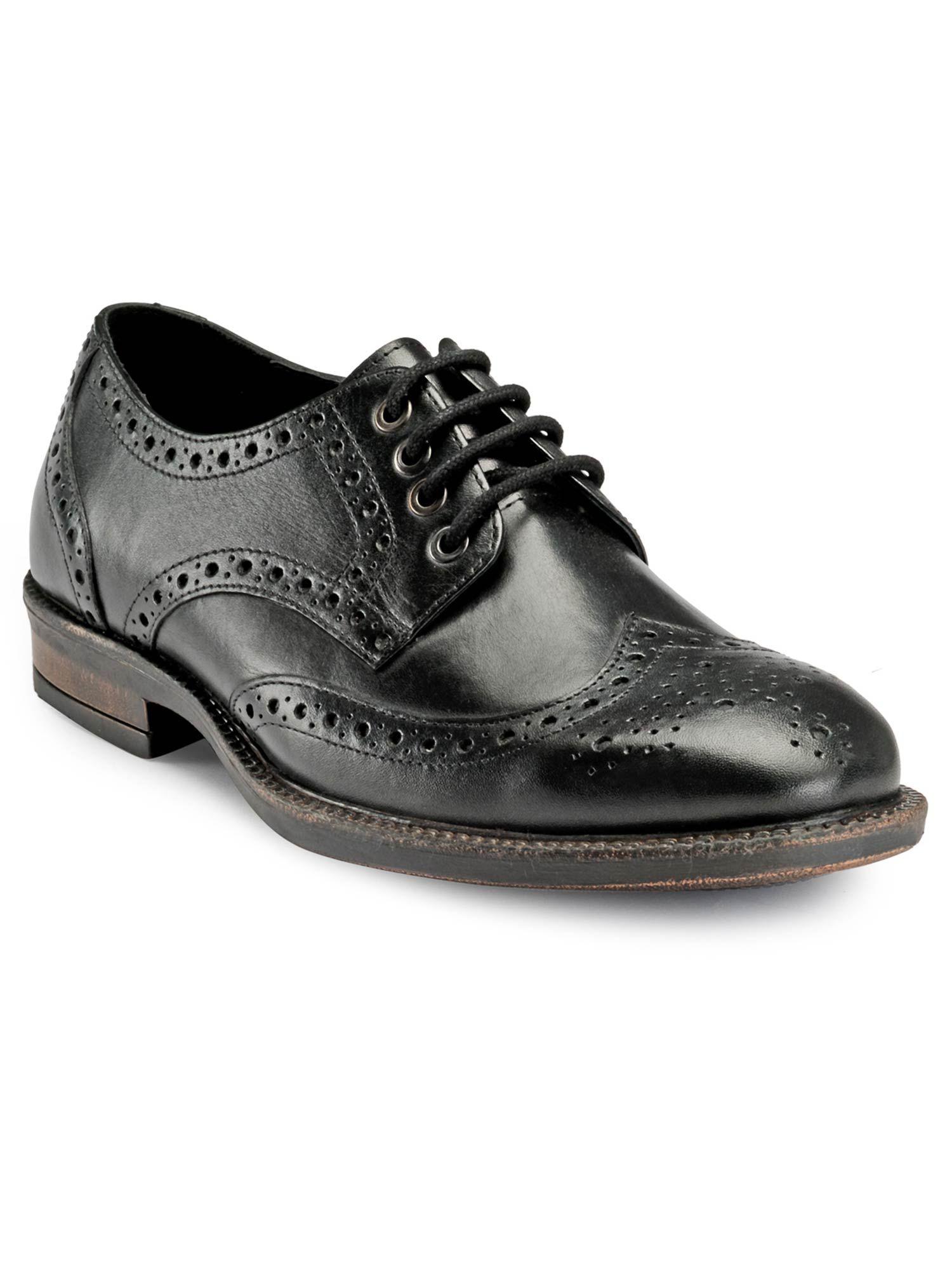 black patterned brogues