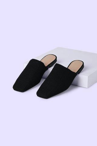 black patterned casual women flat shoes