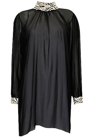 black pitta embroidered tunic