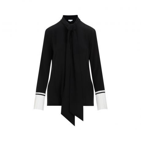 black pleat cuff details blouse