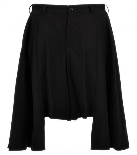 black pleated bermuda shorts