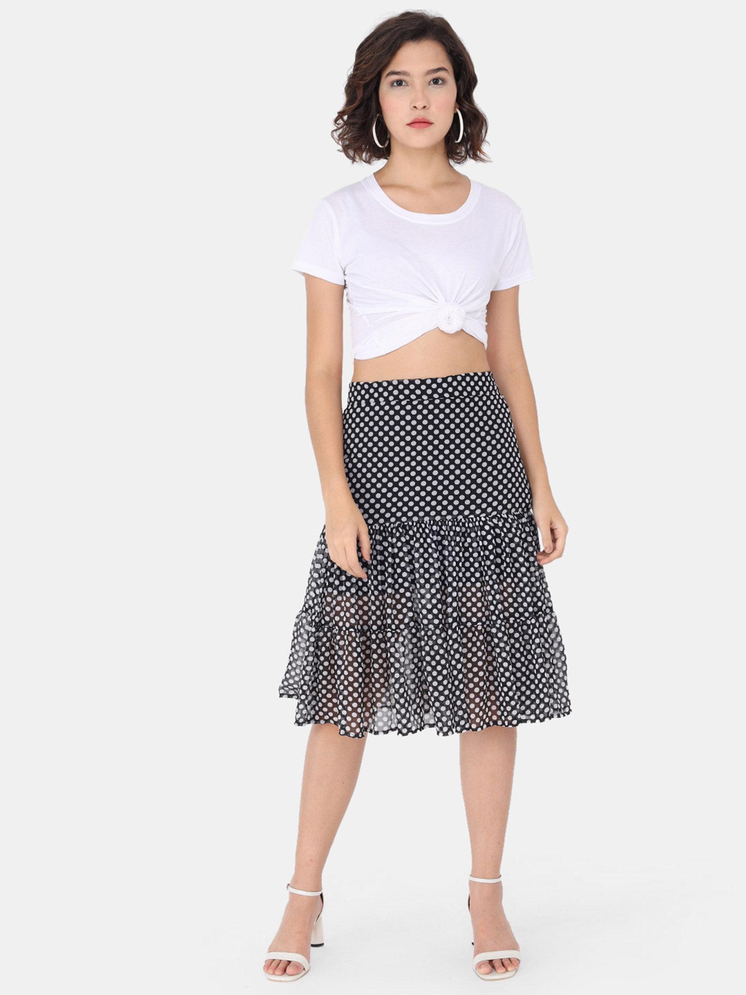 black polka dot skirt