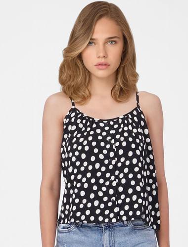 black polka dot top