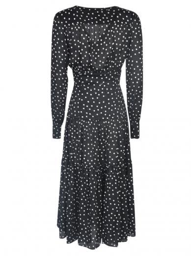 black polka dots long dress