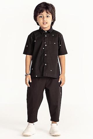 black polka printed shirt for boys