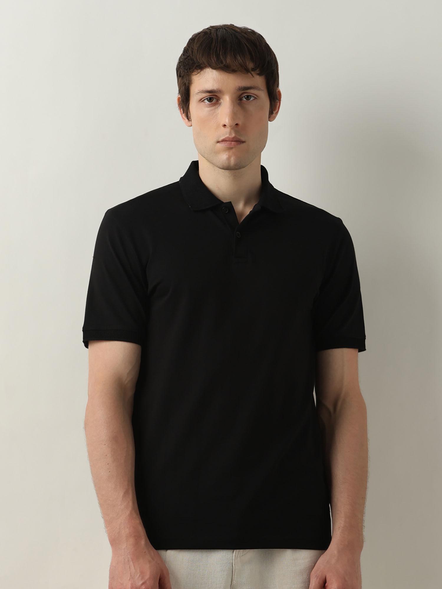 black polo t-shirt