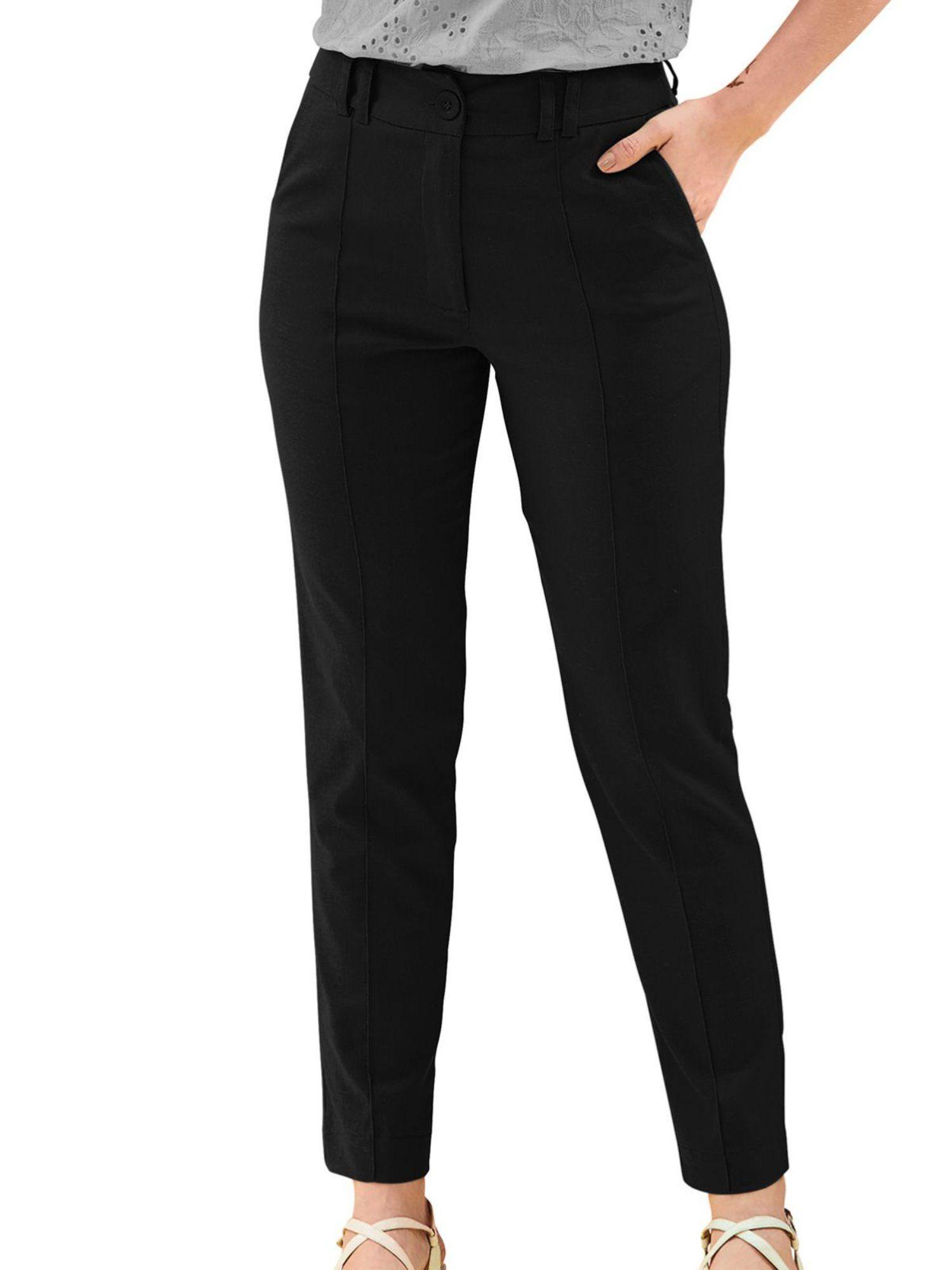 black polyester trouser for women