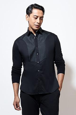 black poplin shirt