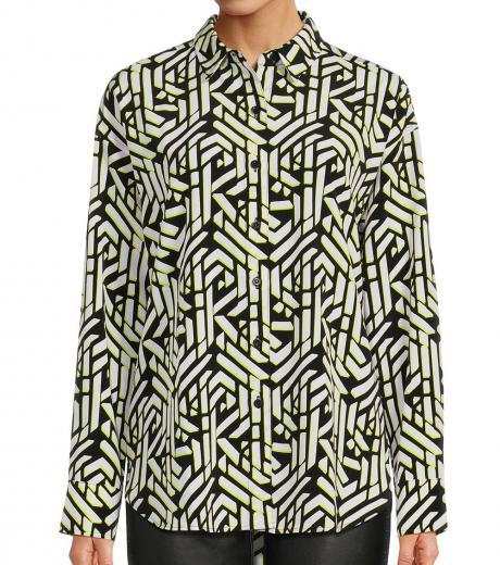 black print drop shoulder shirt