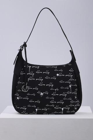 black print formal polyurethane women shoulder bags