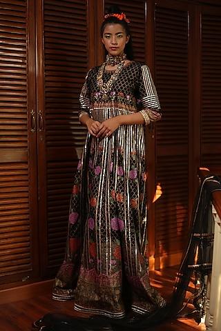 black printed anarkali set