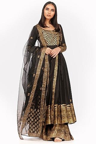 black printed anarkali set