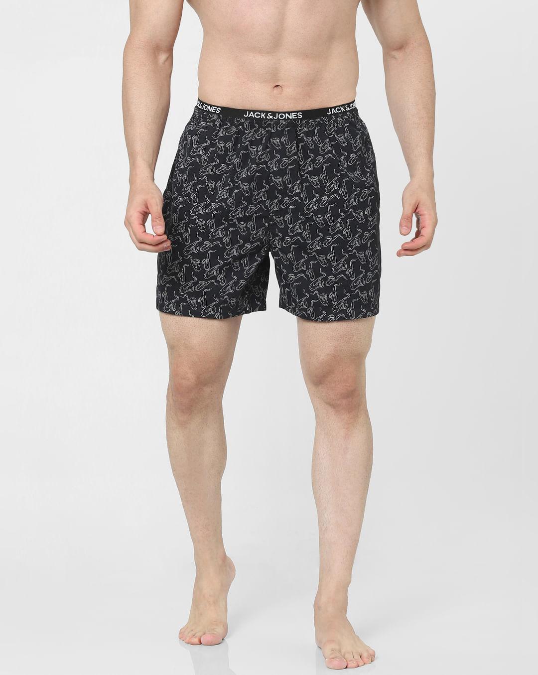 black printed boxers