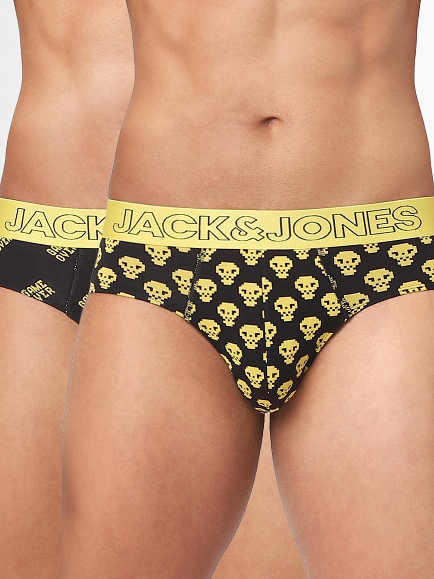 black printed briefs