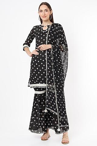 black printed gharara set