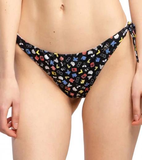 black printed logo bikini bottom