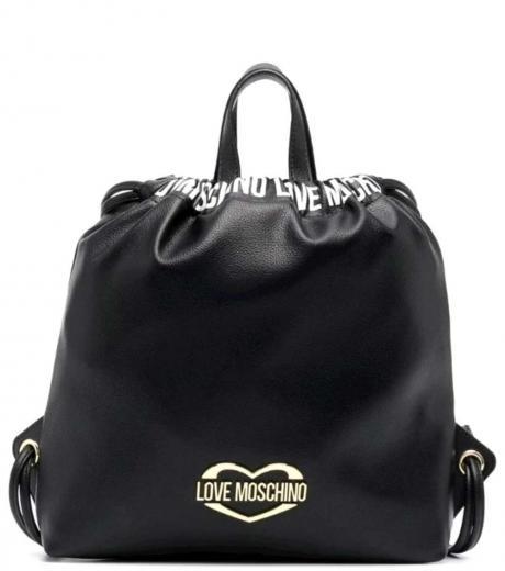 black printed logo medium backpack