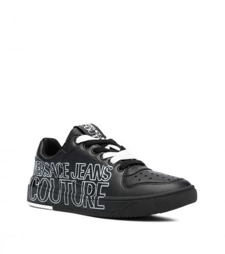 black printed logo sneakers